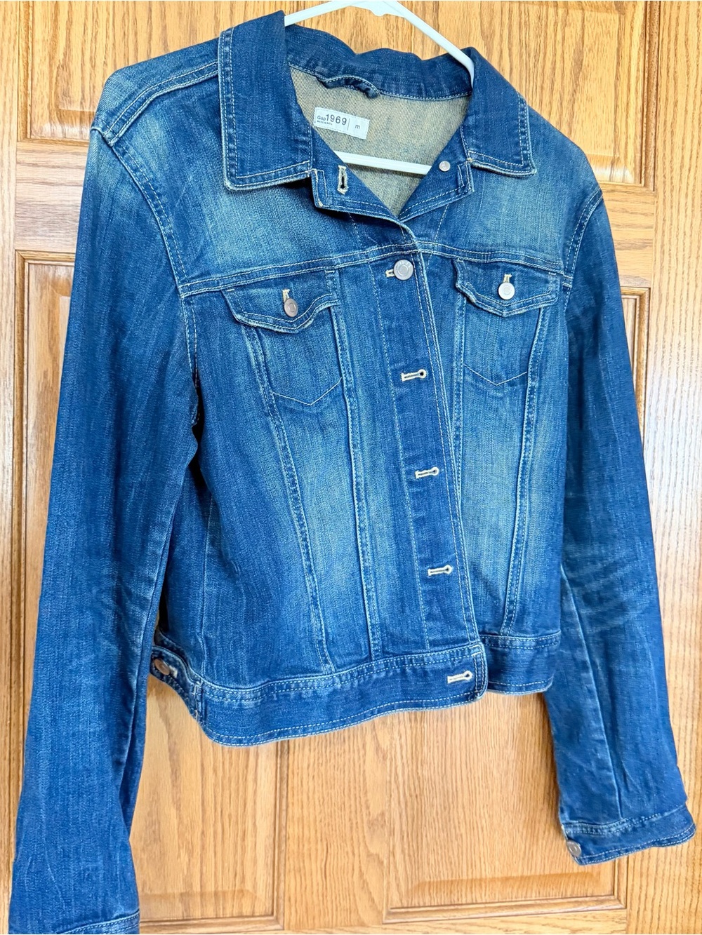 GAP Blue Women's Denim Jacket with Chest Pockets